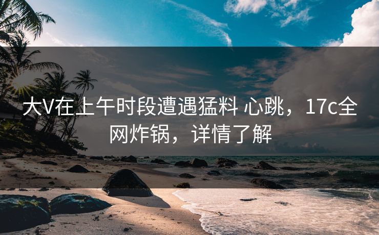 大V在上午时段遭遇猛料 心跳，17c全网炸锅，详情了解