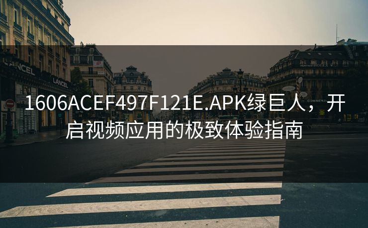 1606ACEF497F121E.APK绿巨人，开启视频应用的极致体验指南