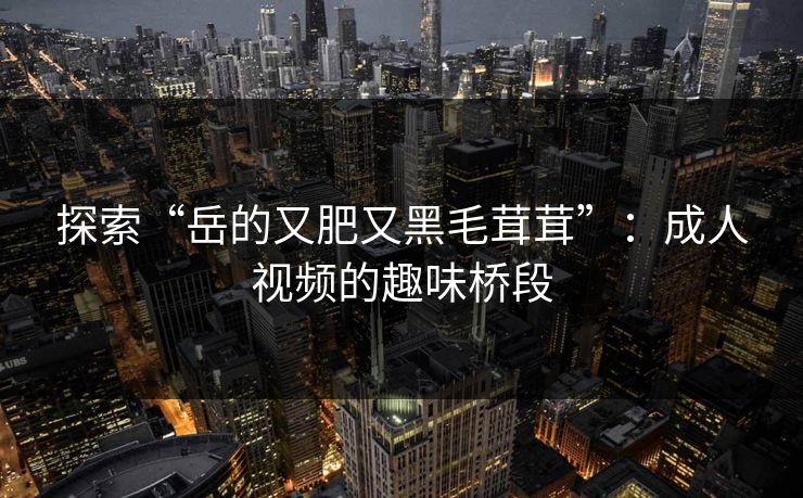 探索“岳的又肥又黑毛茸茸”：成人视频的趣味桥段