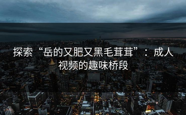 探索“岳的又肥又黑毛茸茸”：成人视频的趣味桥段
