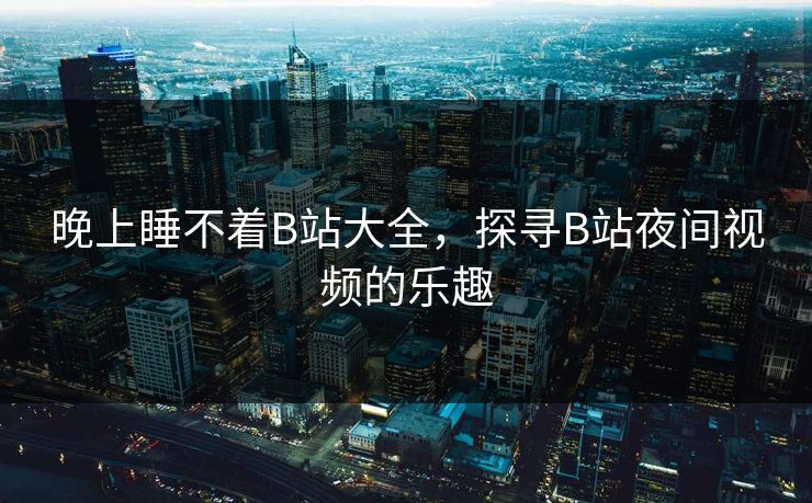 晚上睡不着B站大全，探寻B站夜间视频的乐趣