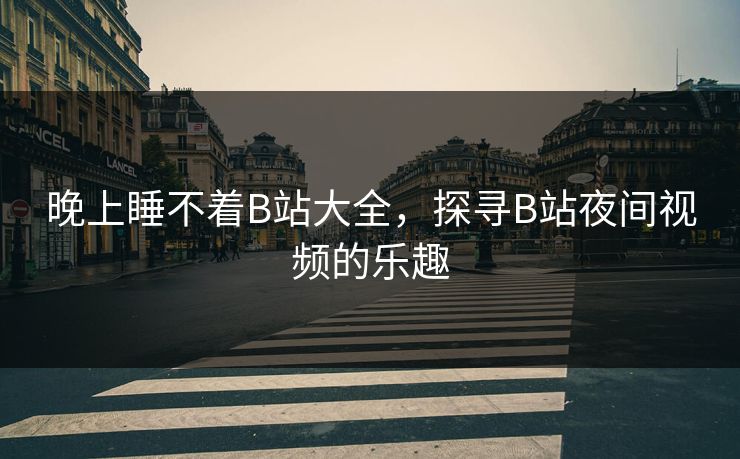 晚上睡不着B站大全，探寻B站夜间视频的乐趣
