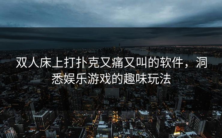 双人床上打扑克又痛又叫的软件，洞悉娱乐游戏的趣味玩法