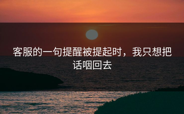 客服的一句提醒被提起时，我只想把话咽回去
